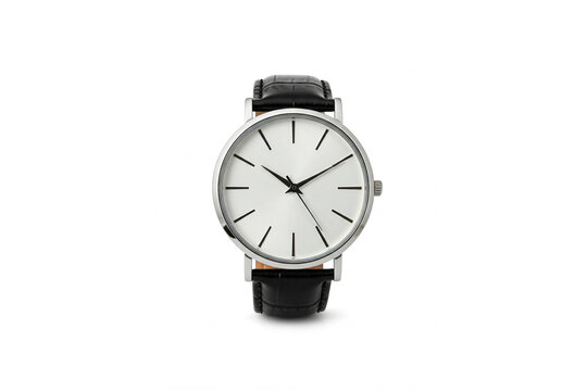 silver watch , wristwatch isolated on white background 
