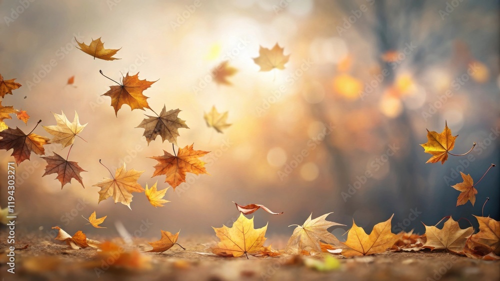 Aufkleber autumnal leaves dance in a gentle breeze, creating a serene and colorful scene