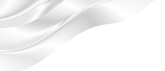 Abstract white grey glossy elegant waves minimal background. Vector design