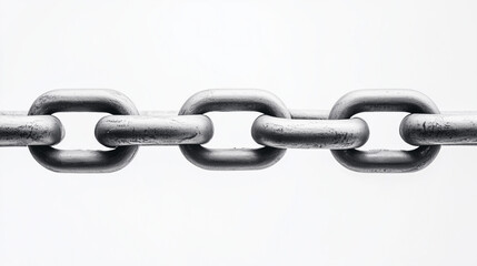 Obraz premium Interlocking Strength: A close-up image of a sturdy, silver chain, highlighting the individual links that form its enduring strength, symbolizing unity, connection, and resilience.