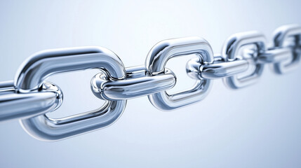 Obraz premium Strength in Unity: A close-up shot of a gleaming silver chain, symbolizing connection, strength, and the power of collaboration. 