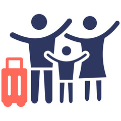 Family Travel glyph color icon