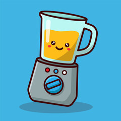 illustration cute cartoon blender