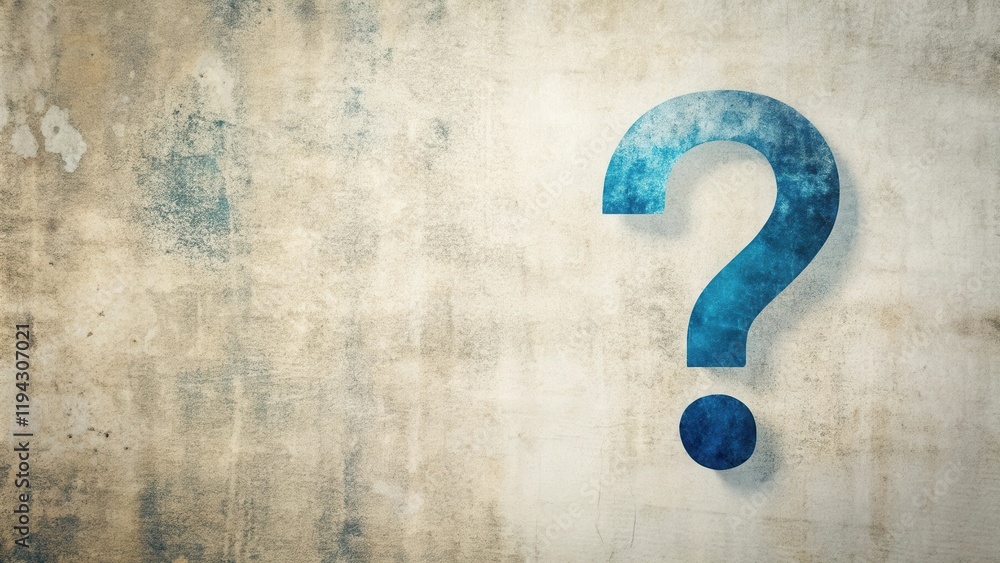 Fototapete a textured background featuring a large blue question mark with space for text
