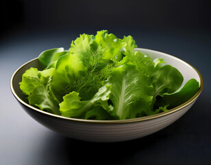 clean, simple shot of a bowl of fresh salad greens