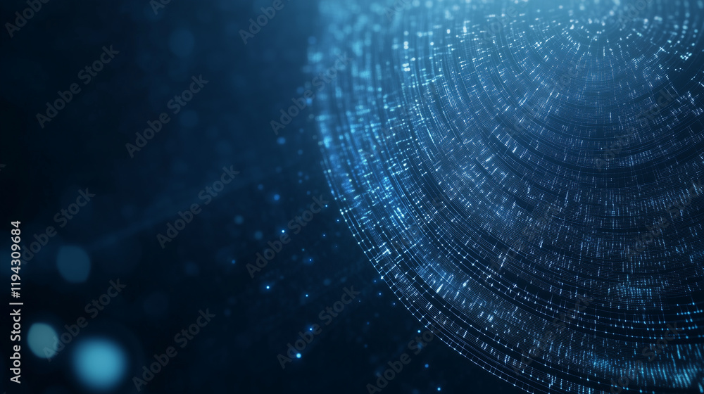Poster abstract digital sphere: a mesmerizing abstract sphere composed of swirling, luminous particles, bat