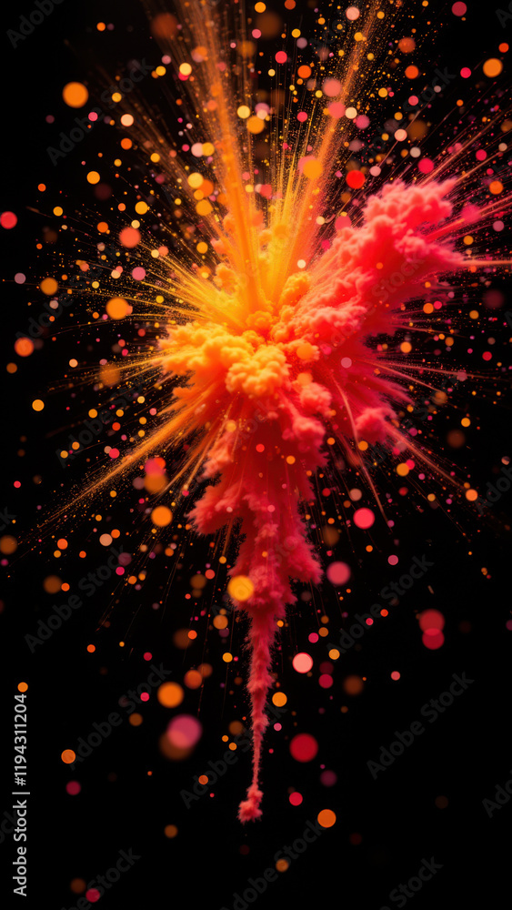 Poster vibrant abstract explosion background with colorful burst effect.