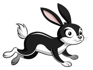 Rabbit  animal running looking on camera E.eps