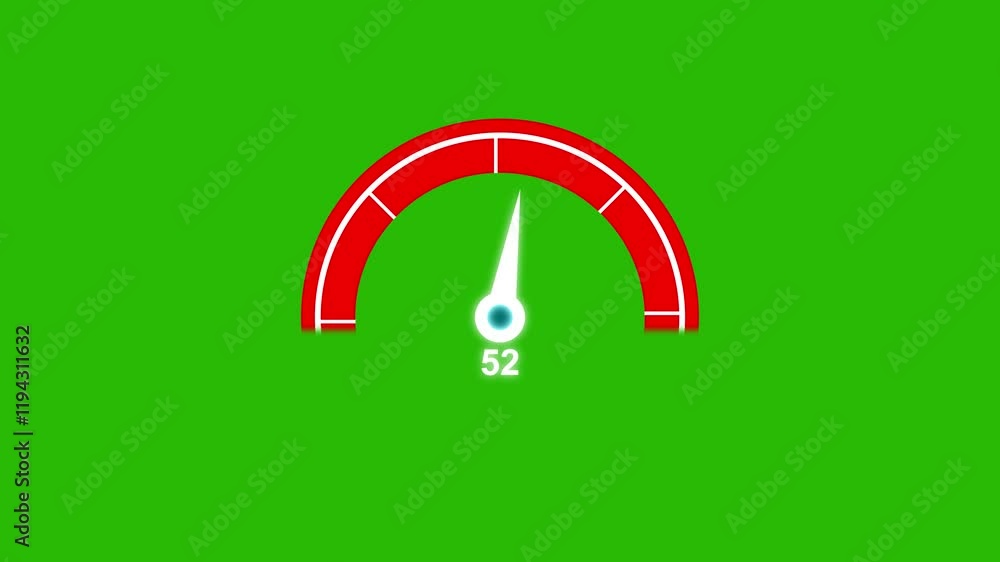 Poster animation of car dashboard speed rpm meter icon animation. speedometer or indicator conceptual anima