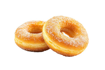 Sugar donuts studio shot, white background