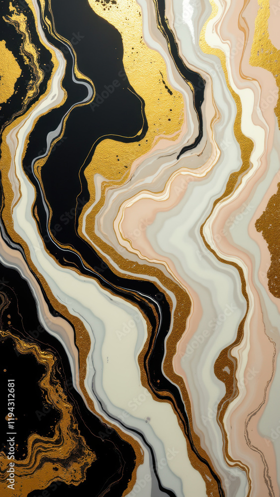 Poster vibrant abstract background with flowing lines and mixed colors.