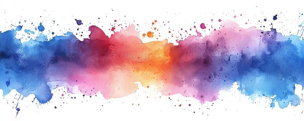 Obraz premium Vibrant watercolor splashes frame on a blank white background