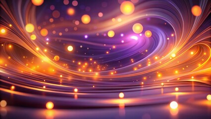 Abstract swirling lightscape with glowing orbs and vibrant hues