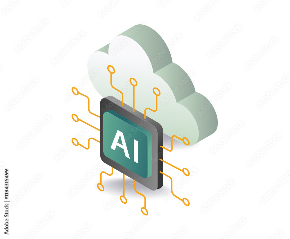 Poster artificial intelligence data with cloud server