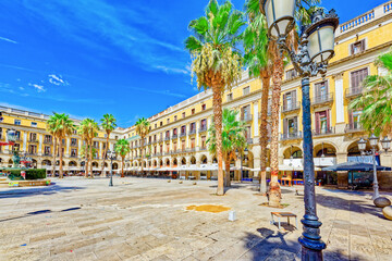 Fototapeta premium Barcelona. Royal Square is a square in the Barri Gotic .