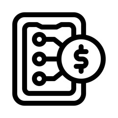 Mobile banking line icon
