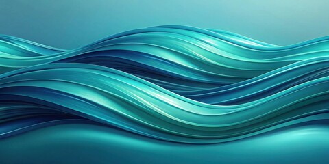 Abstract Teal Swirling Waves  Fluid Design Background for Modern Projects