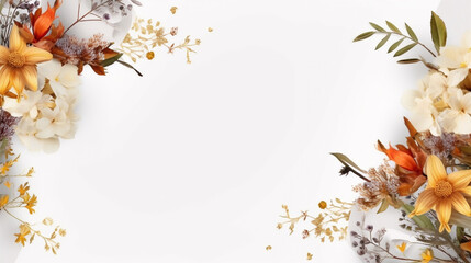 luxury postcard for Mothers Day, featuring delicate floral designs with gold embellishments, and an empty space for a heartfelt 