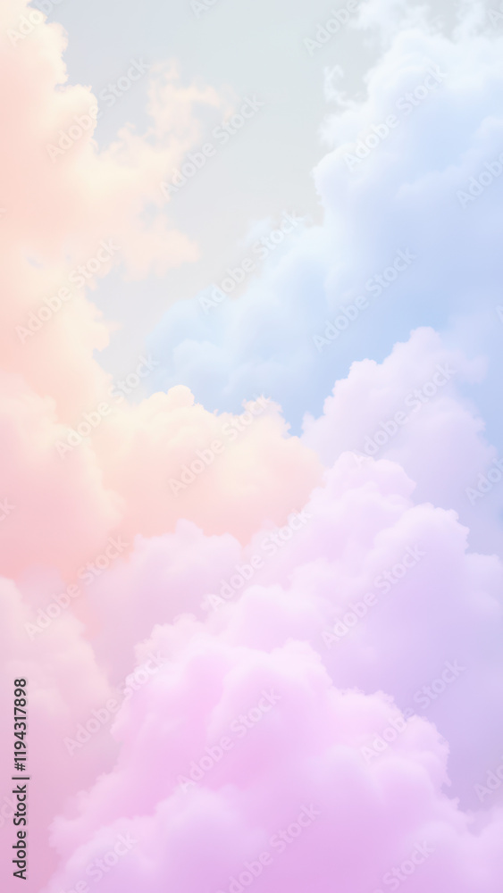 Poster vibrant abstract background with gradients and clouds.