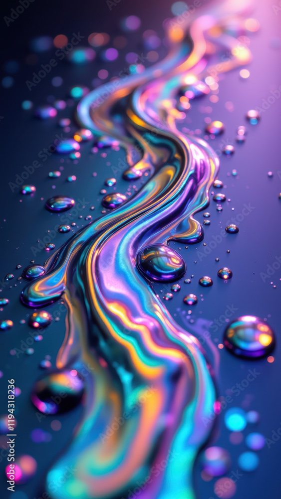 Aufkleber vibrant abstract splash and droplet background with colorful motion blur effect on dark surface.