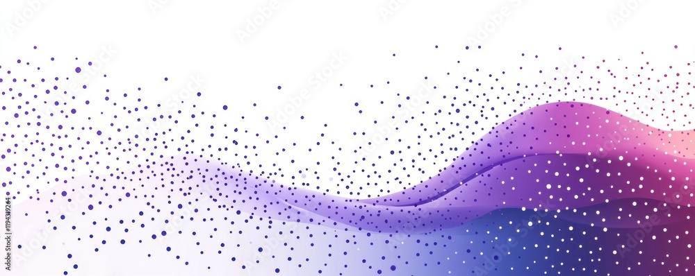 Poster abstract purple and dark gradient wavy background with dots