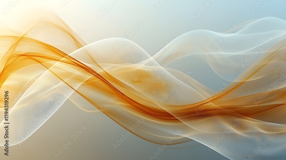 Poster elegant and captivating abstract fluid waves with soft pastel tones a serene and tranquil digital ar