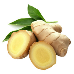 Fresh Ginger on Transparent Background