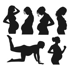 hand draw silhouette pregnant