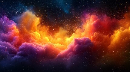 Obraz premium Colorful cosmic cloudscape, nebula fantasy, vibrant space background, ideal for science fiction or fantasy art