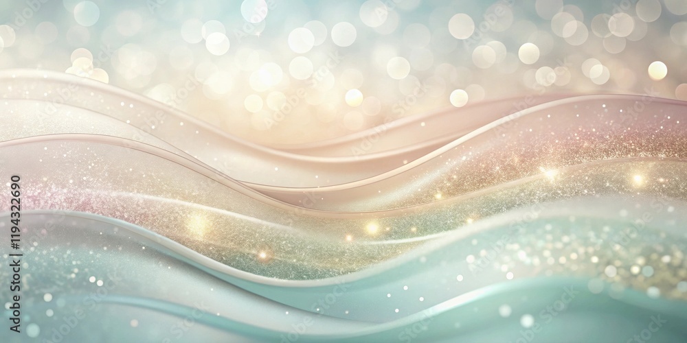 Aufkleber elegant shimmering waves with soft pastel hues and sparkling glittering texture
