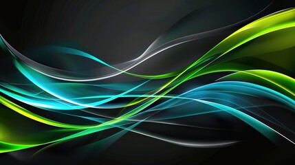 Abstract background featuring a combination of black, dark blue, green, emerald, petrol, teal, lime, yellow and white colors. A visually appealing blend of various hues creating an abstract and engagi