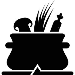 Simple vector icon cooking soup