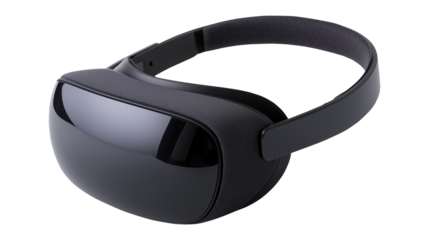 Modern VR headset showcasing adjustable straps and glossy lenses