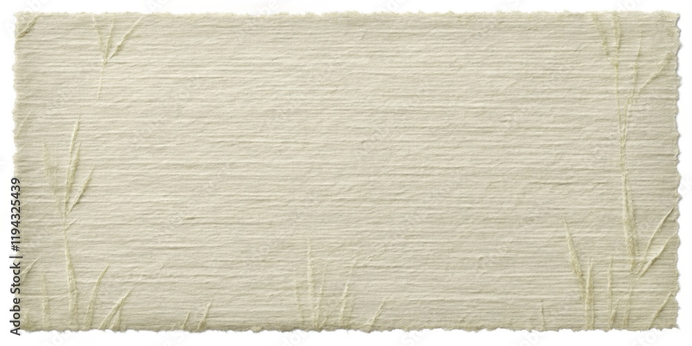 Aufkleber textured beige paper with embossed lines and ragged edges