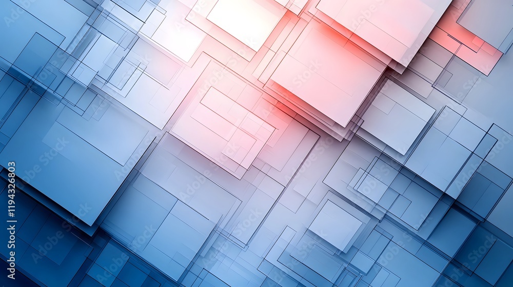 Poster creative abstract background with overlapping transparent geometric shapes in a soft color gradient 