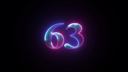 Abstract glowing neon number 