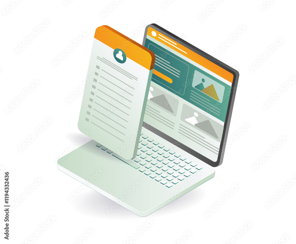 Poster web account personal applications computer technology