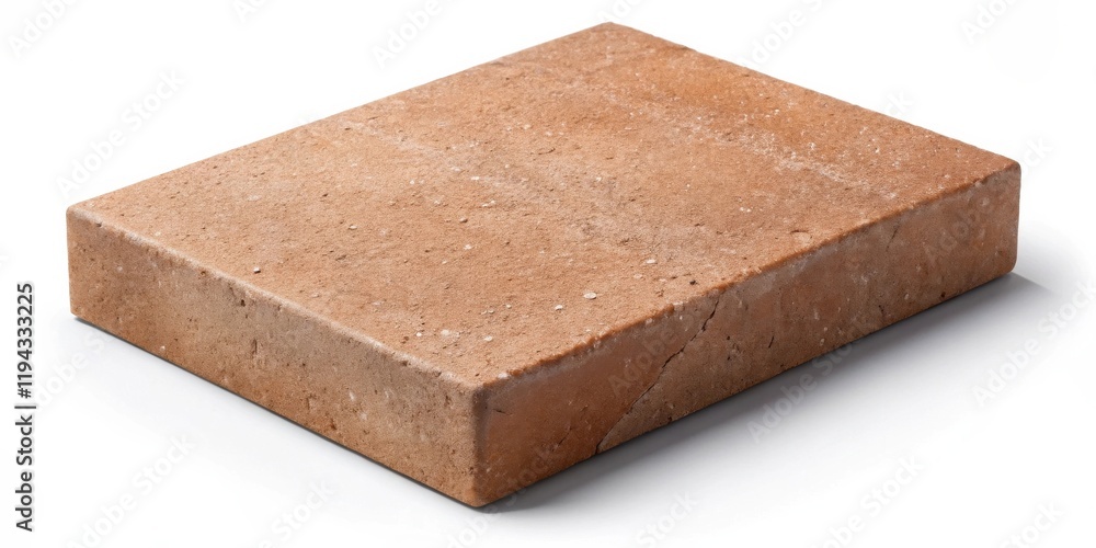 Leinwandbilder a single brown rectangular building block isolated on white background