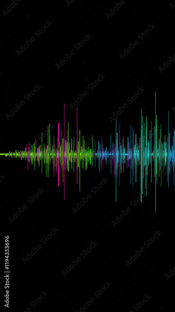 Aufkleber vibrant abstract background with colorful audio spectrum wave form.