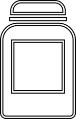 Glass jar kitchen utensil icon, Hand drawn sketch style drawing. canning and preserving. With cover and without lid. ,isolated on a transparent background, PNG, cutout, or clipping path.