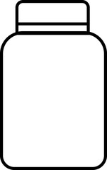 Glass jar kitchen utensil icon, Hand drawn sketch style drawing. canning and preserving. With cover and without lid. ,isolated on a transparent background, PNG, cutout, or clipping path.