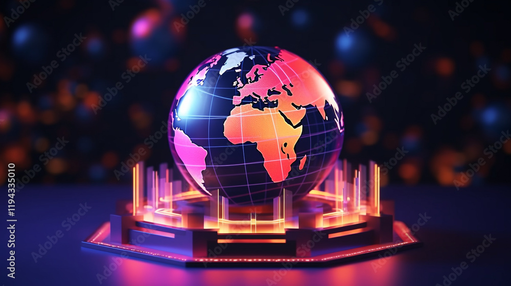 Poster europe continental for ai powered global network connectivity big data transfer cyber technology net