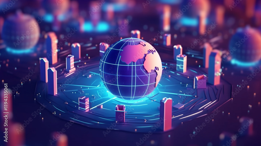 Poster europe continental for ai powered global network connectivity big data transfer cyber technology net