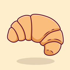 illustration cute cartoon croissant