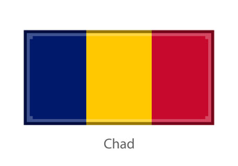 Fototapeta premium Vector illustration of the Chad flag in pixel art or mosaic style on white background. Collection of flags of the countries of the world.