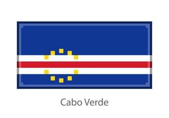 Vector illustration of the Cabo Verde in pixel art or mosaic style on white background. Collection of flags of the countries of the world.