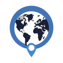 📍 World Map with Location Marker – High-Quality Travel & GPS Illustration