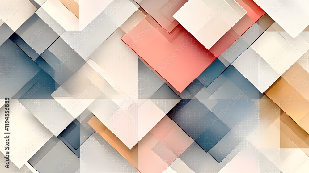 Poster elegant abstract background featuring overlapping transparent geometric shapes in a soft harmonious 
