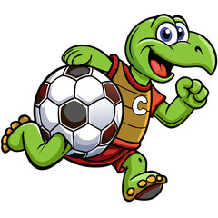 🎽🐢 Cute Football Mascot Illustration – High-Quality Sports Character Clipart ,🐢⚽ Cartoon Turtle Playing Soccer Vector – Free SVG & PNG for Sports Designs