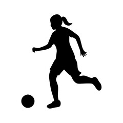 Women’s Sports Illustration: Soccer Girl Running with Ball